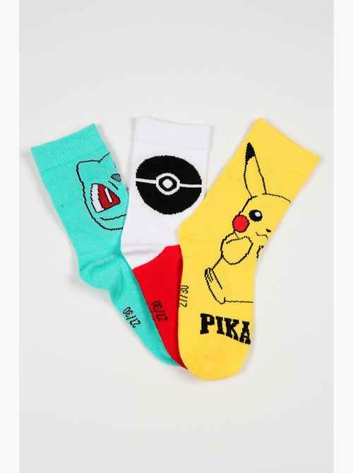 Lot 3 Chaussettes Pokémon Multicolore| Licence Officielle - Kiabi