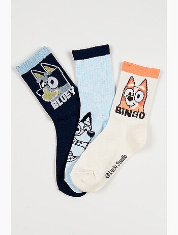 Lot 3 Chaussettes Tennis Bluey Multicolore| Licence Officielle