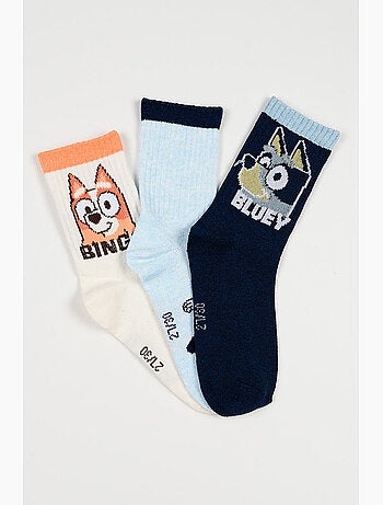 Lot 3 Chaussettes Tennis Bluey Multicolore| Licence Officielle