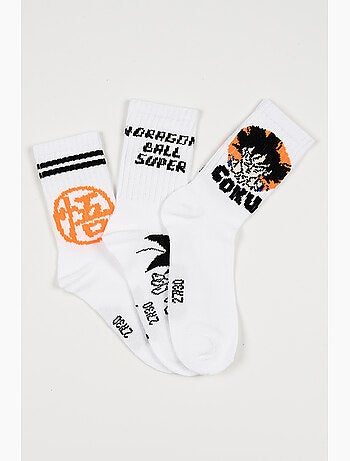 Lot 3 Chaussettes Tennis Dragon Ball | Licence Officielle