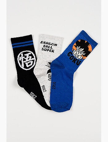 Lot 3 Chaussettes Tennis Dragon Ball Multicolore| Licence Officielle