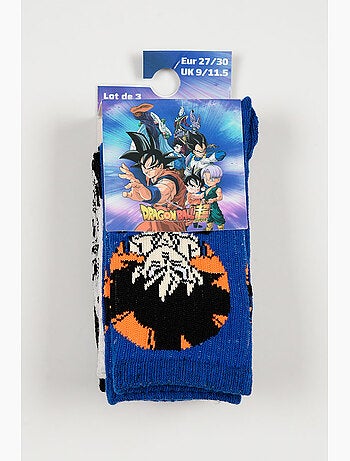 Lot 3 Chaussettes Tennis Dragon Ball Multicolore| Licence Officielle