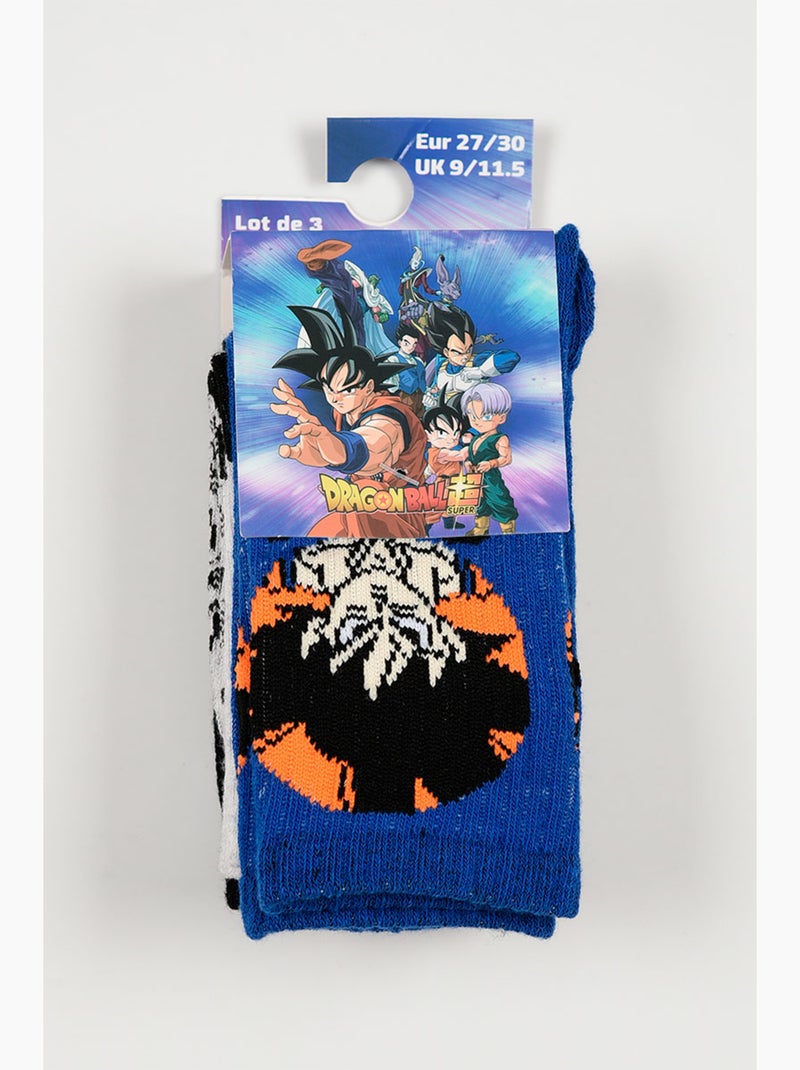 Lot 3 Chaussettes Tennis Dragon Ball Multicolore| Licence Officielle Noir Bleu - Kiabi