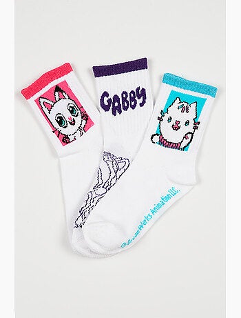 Lot 3 Chaussettes Tennis Gabby's Dollhouse | Licence Officielle