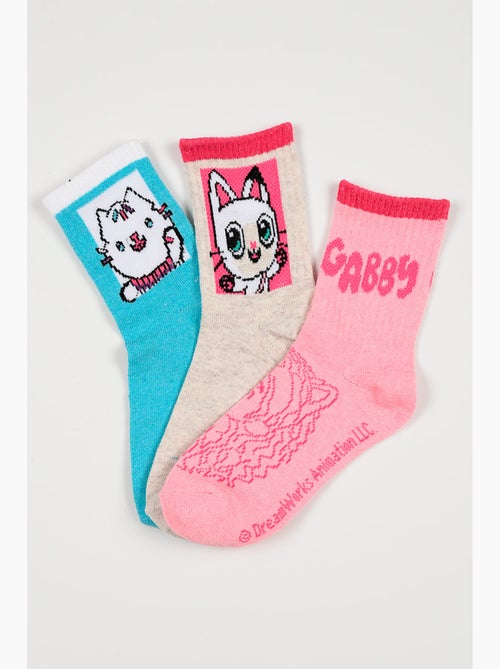 Lot 3 Chaussettes Tennis Gabby's Dollhouse Multicolore | Licence Officielle - Kiabi
