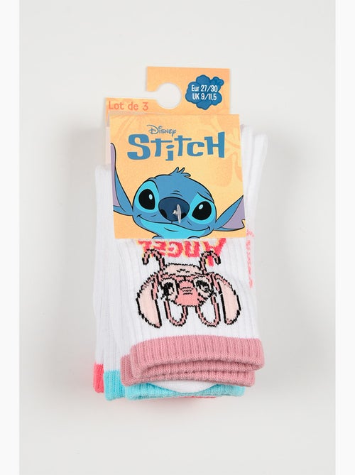 Lot 3 Chaussettes Tennis Lilo & Stitch   | Licence Officielle - Kiabi