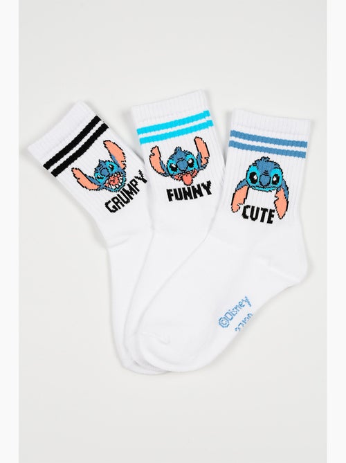 Lot 3 Chaussettes Tennis Lilo & Stitch  | Licence Officielle - Kiabi