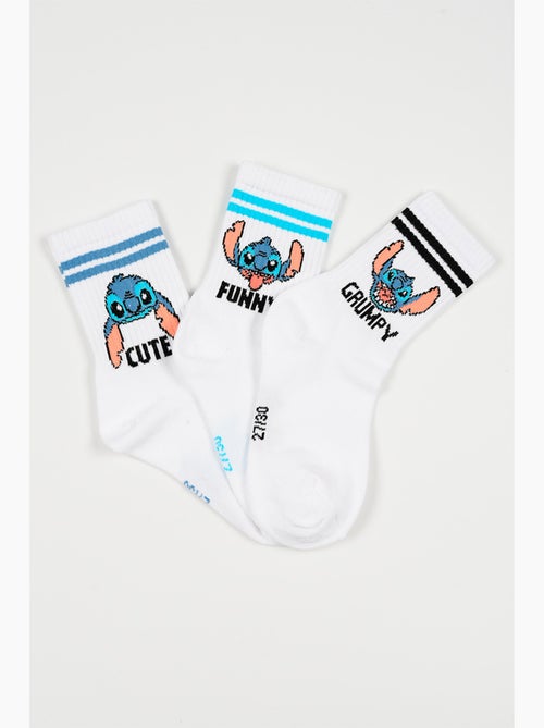 Lot 3 Chaussettes Tennis Lilo & Stitch  | Licence Officielle - Kiabi