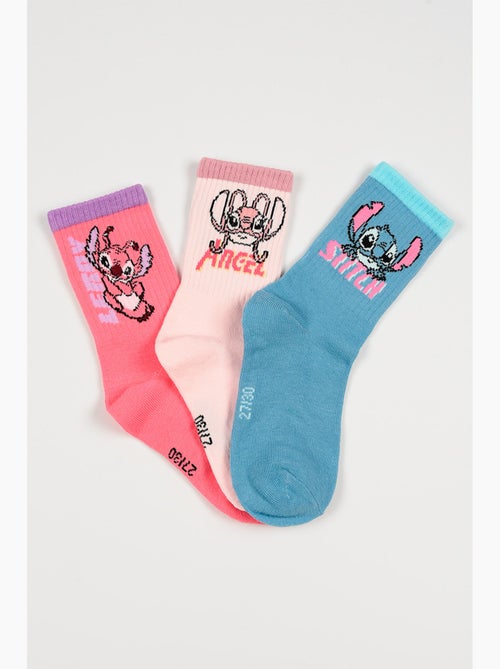 Lot 3 Chaussettes Tennis Lilo & Stitch Multicolore | Licence Officielle - Kiabi