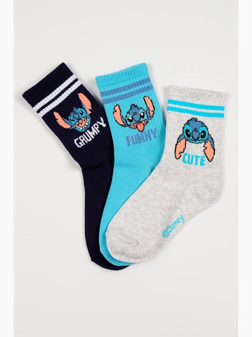 Lot 3 Chaussettes Tennis Lilo & Stitch Multicolore| Licence Officielle - Kiabi