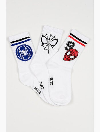 Lot 3 Chaussettes Tennis Spider-Man | Licence Officielle