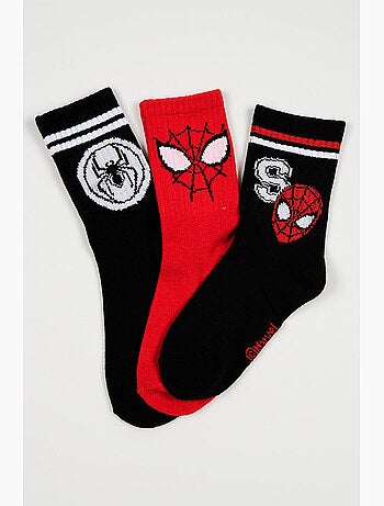 Lot 3 Chaussettes Tennis Spider-Man Multicolore| Licence Officielle