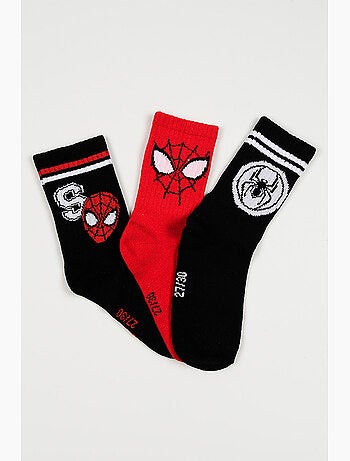 Lot 3 Chaussettes Tennis Spider-Man Multicolore| Licence Officielle