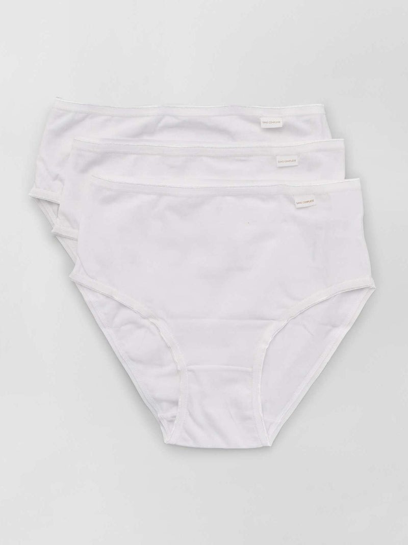 Lot 3 culottes classiques 'Sans Complexe' blanc - Kiabi