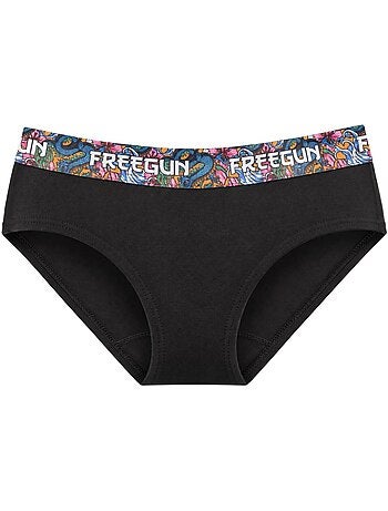 Lot 3 culottes femme en coton uni et ceinture imprimée freegun