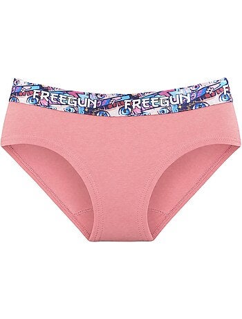 Lot 3 culottes femme en coton uni et ceinture imprimée freegun