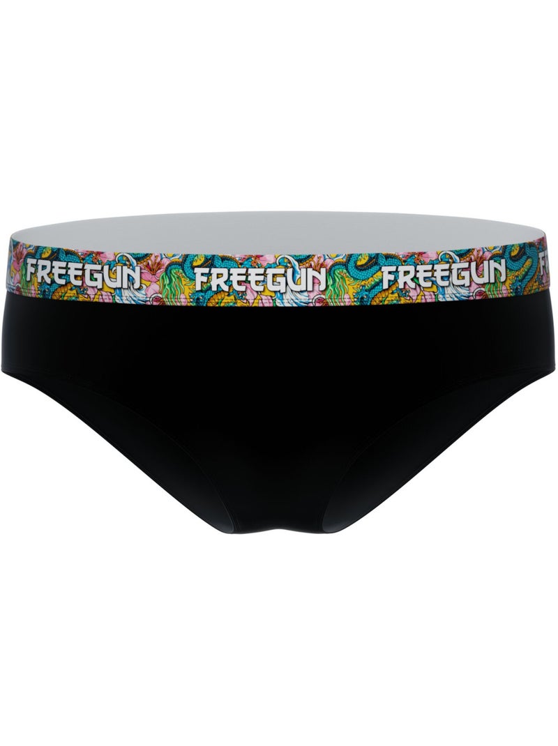 Lot  3 culottes femme en coton uni et ceinture imprimée freegun Noir - Kiabi
