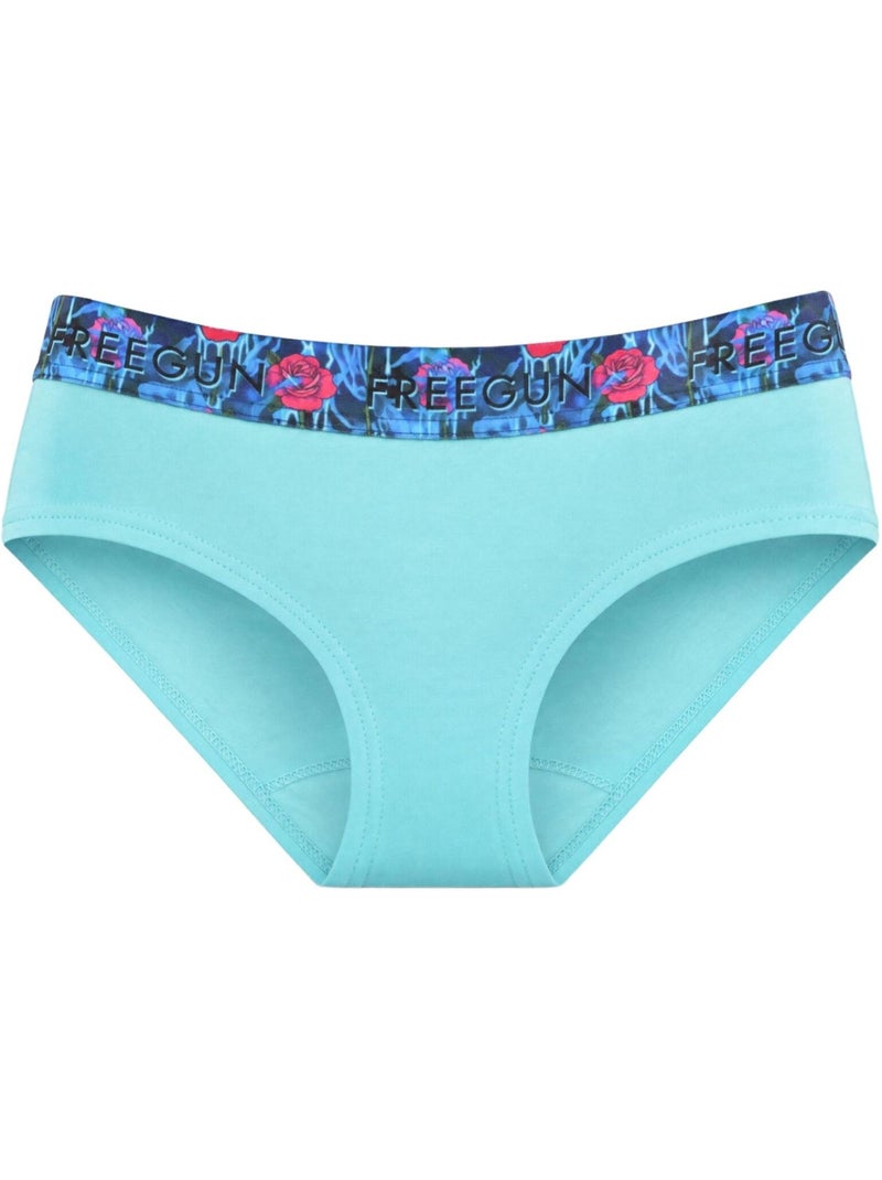 Lot  3 culottes fille en coton uni et ceinture imprimée freegun Turquoise - Kiabi
