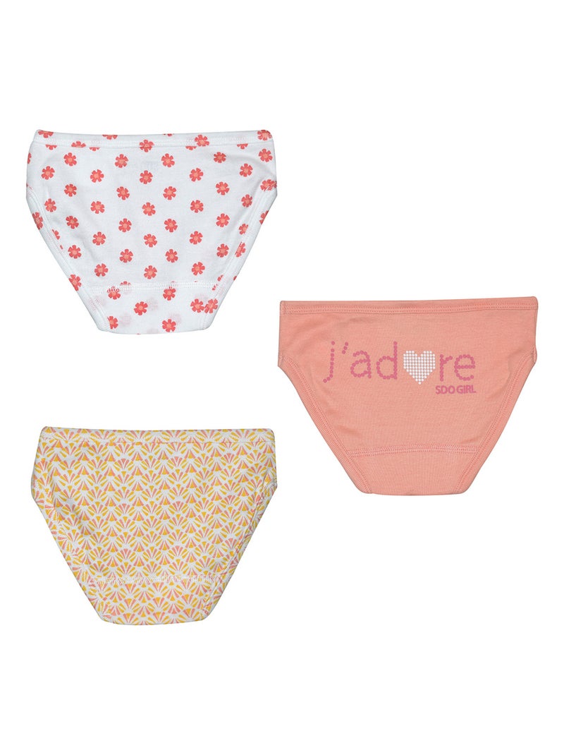 LOT 3 CULOTTES FILLE FUNCHALD Rose - Kiabi