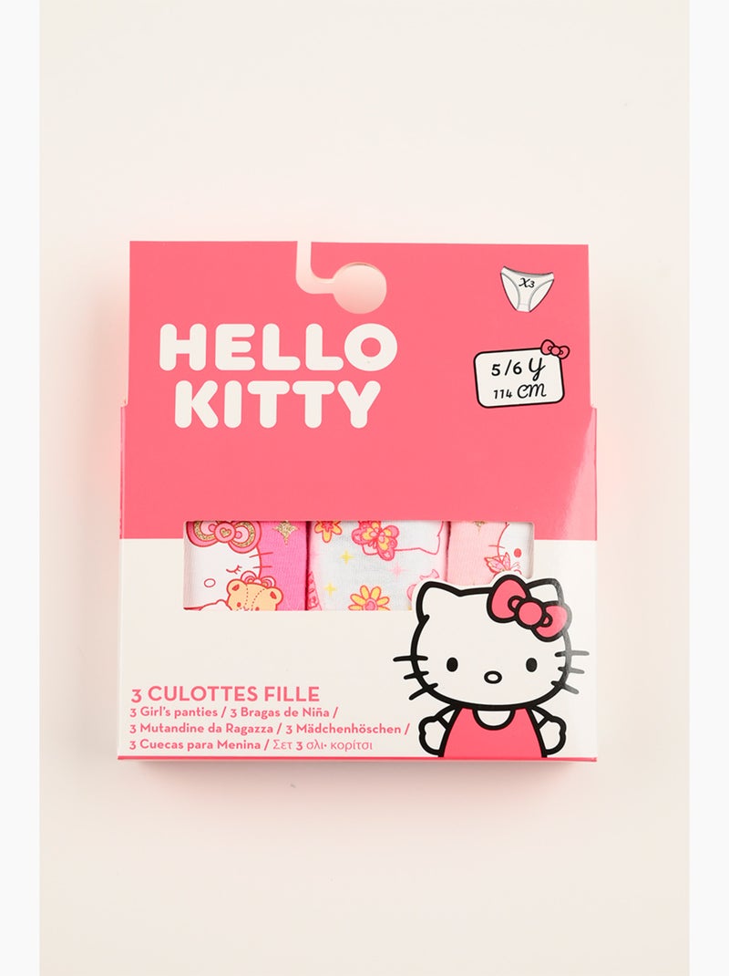 Lot 3 Culottes Hello Kitty Multicolore | Licence Officielle Blanc Rose Blanc - Kiabi