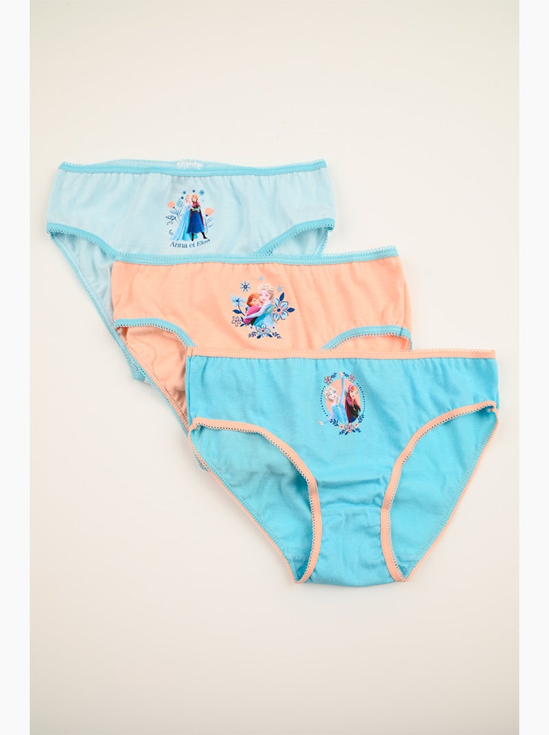 Lot 3 Culottes La Reine des Neiges Multicolore | Licence Officielle Corail - Kiabi