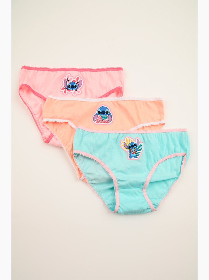 Lot 3 Culottes Lilo & Stitch Multicolore | Licence Officielle Corail/Turquoise/Crème - Kiabi