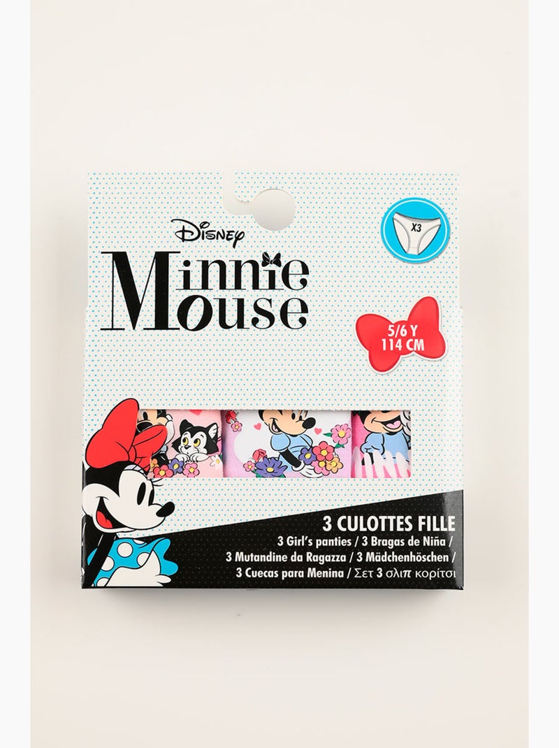 Lot 3 Culottes Minnie Mouse Multicolore | Licence Officielle Violet/Rose - Kiabi