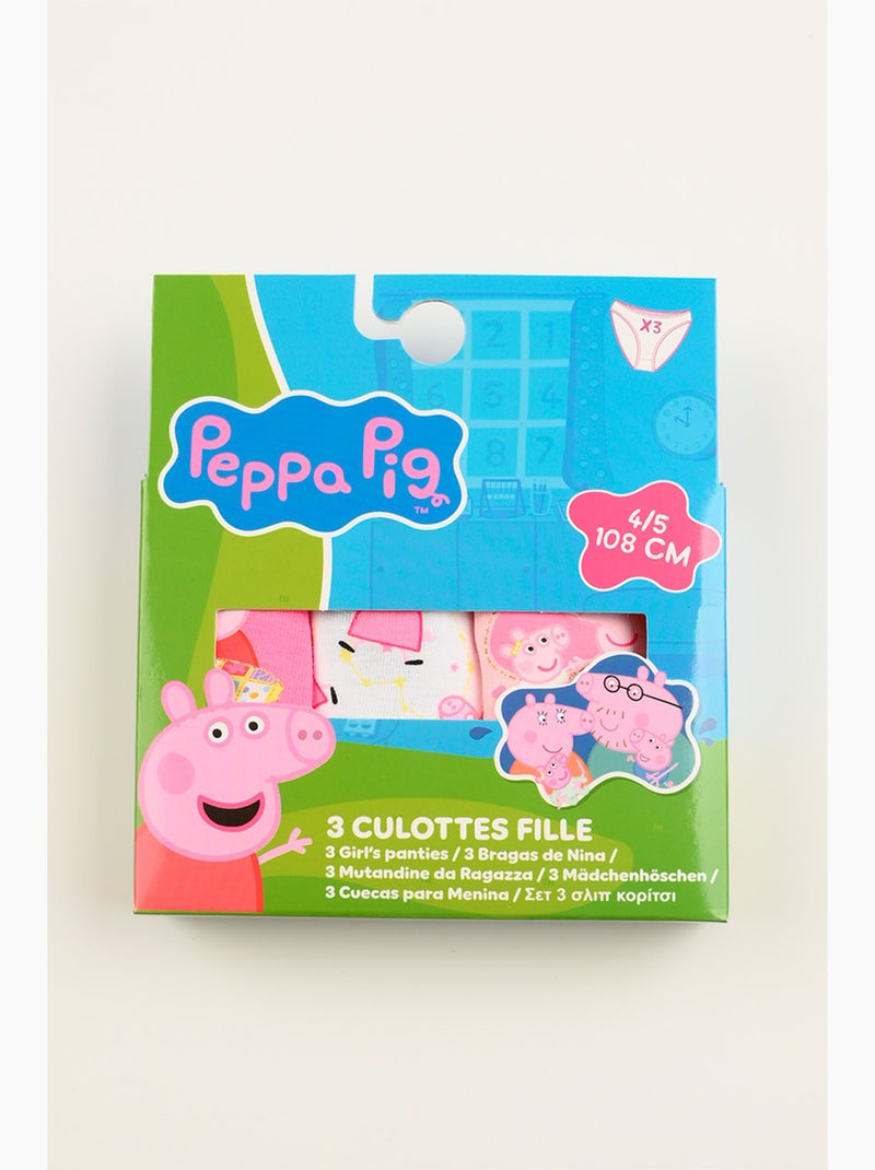 Lot 3 Culottes Peppa Pig Multicolore | Licence Officielle Blanc Rose Blanc - Kiabi