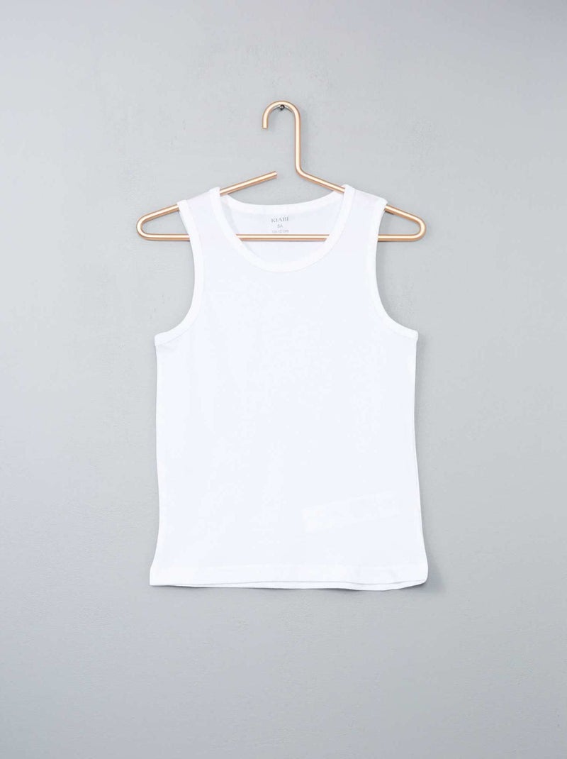 Lot 3 maillots de corps en coton Blanc - Kiabi