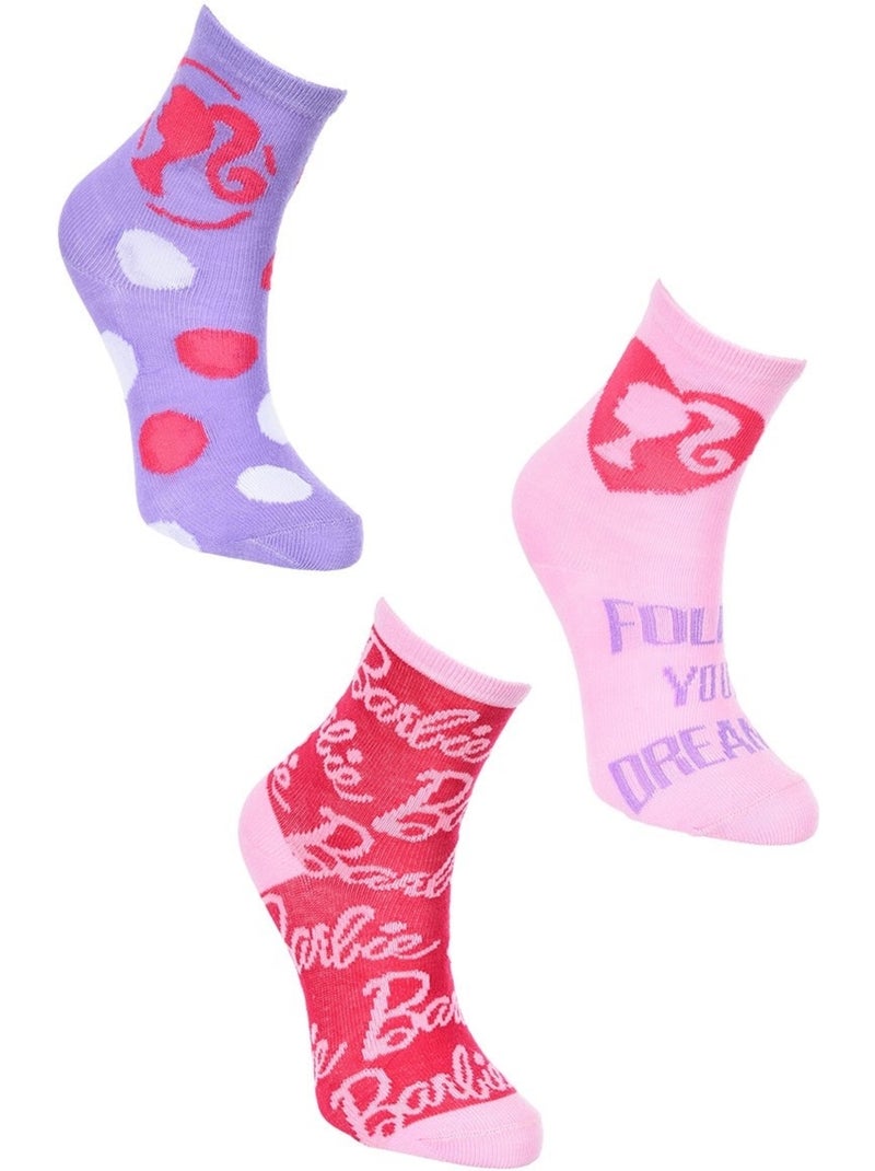 Lot 3 paires de chaussettes Barbie | Licence Officielle Multicolore - Kiabi