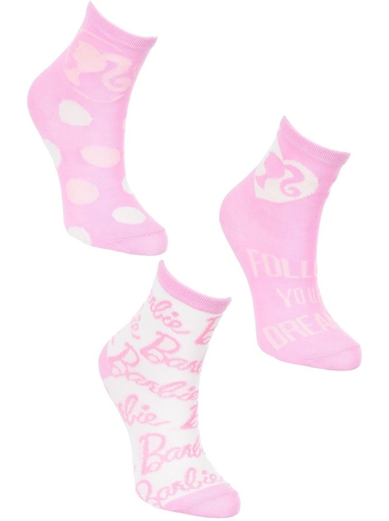 Lot 3 paires de chaussettes Barbie | Licence Officielle Multicolore - Kiabi