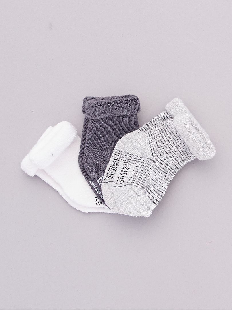 Lot 3 paires de chaussettes gris - Kiabi