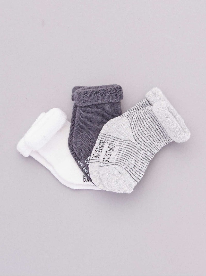 Lot 3 paires de chaussettes gris - Kiabi