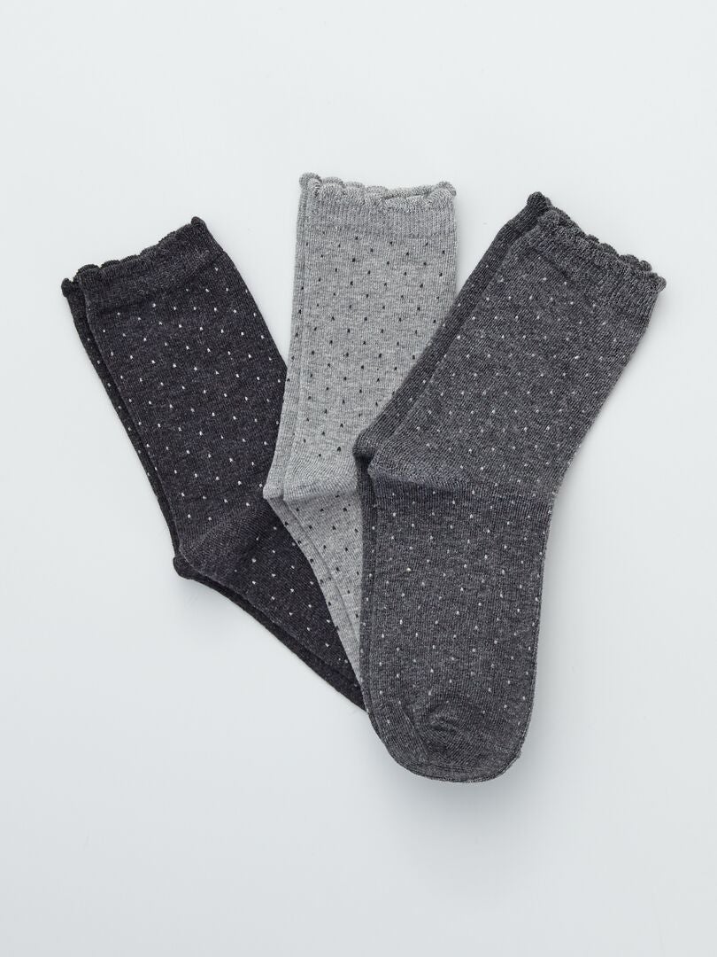 Lot 3 paires de chaussettes gris - Kiabi