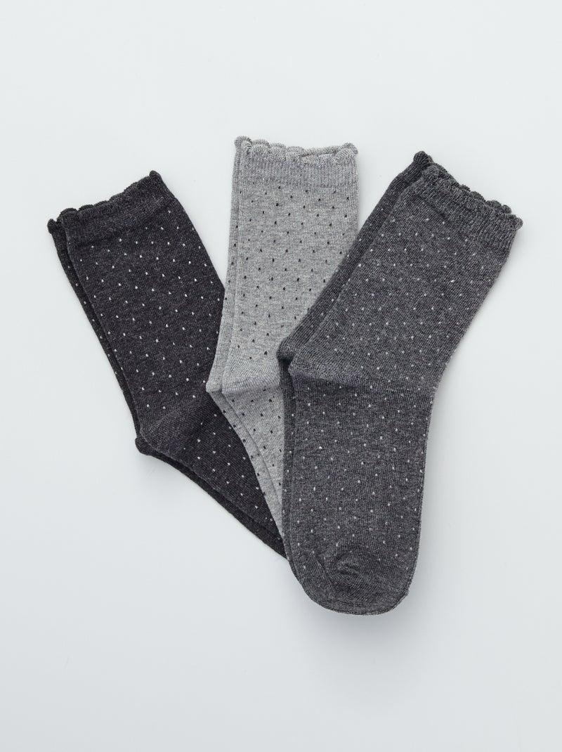 Lot 3 paires de chaussettes gris - Kiabi