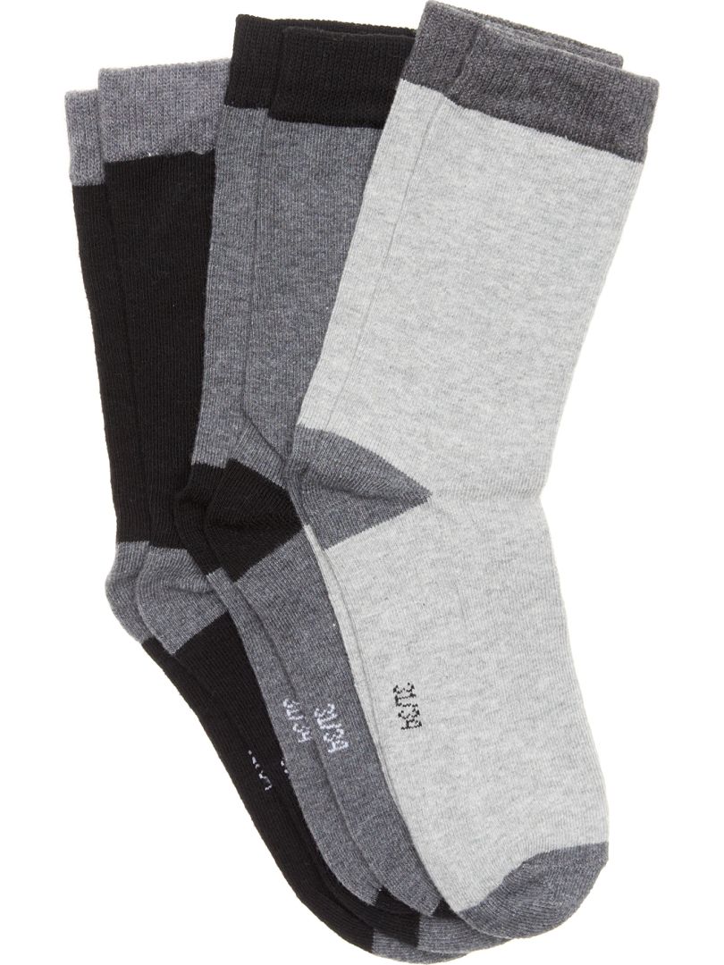 Lot 3 paires de chaussettes gris/noir - Kiabi