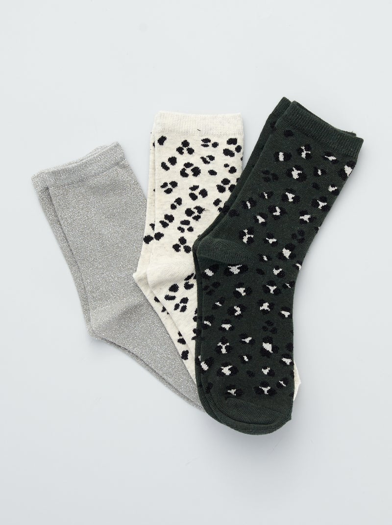 Lot 3 paires de chaussettes Kaki - Kiabi