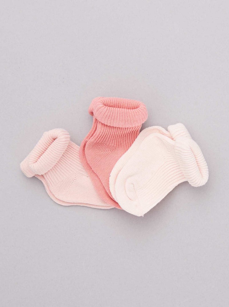 Lot 3 paires de chaussettes rose - Kiabi