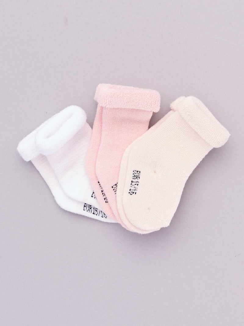 Lot 3 paires de chaussettes rose - Kiabi