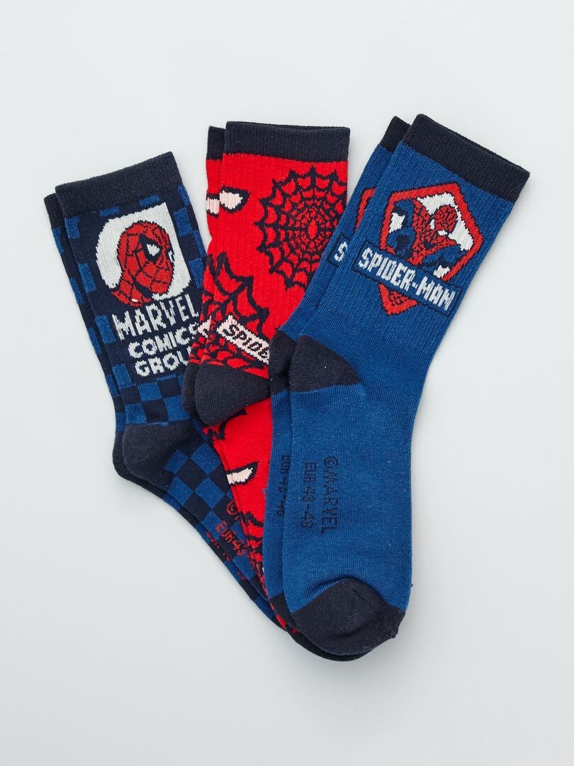 Lot 3 paires de chaussettes 'Spider-man' ROUGE - Kiabi