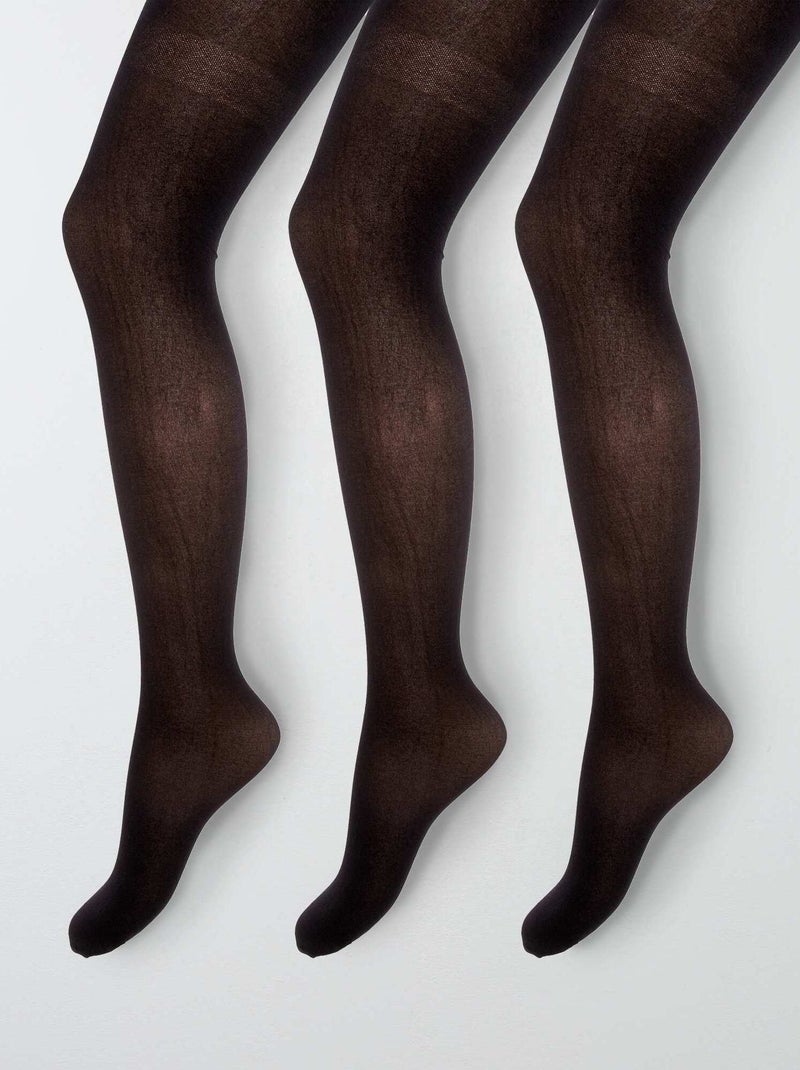 Lot 3 paires de collants fins noir - Kiabi
