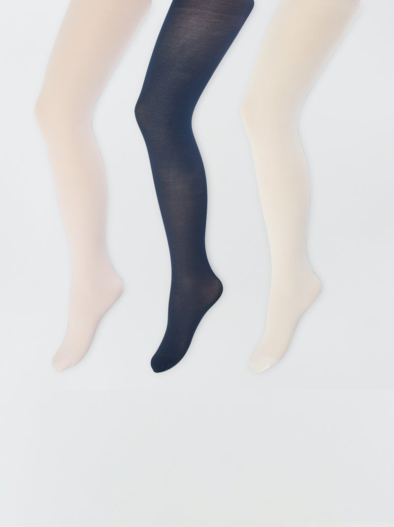 Lot 3 paires de collants fins Rose - Kiabi