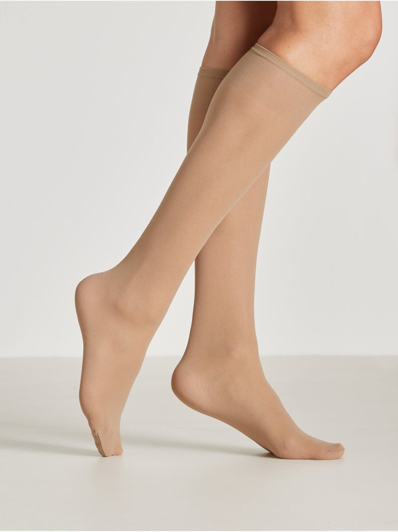 Lot 3 paires de mi-bas 40 deniers - DAXON Beige - Kiabi