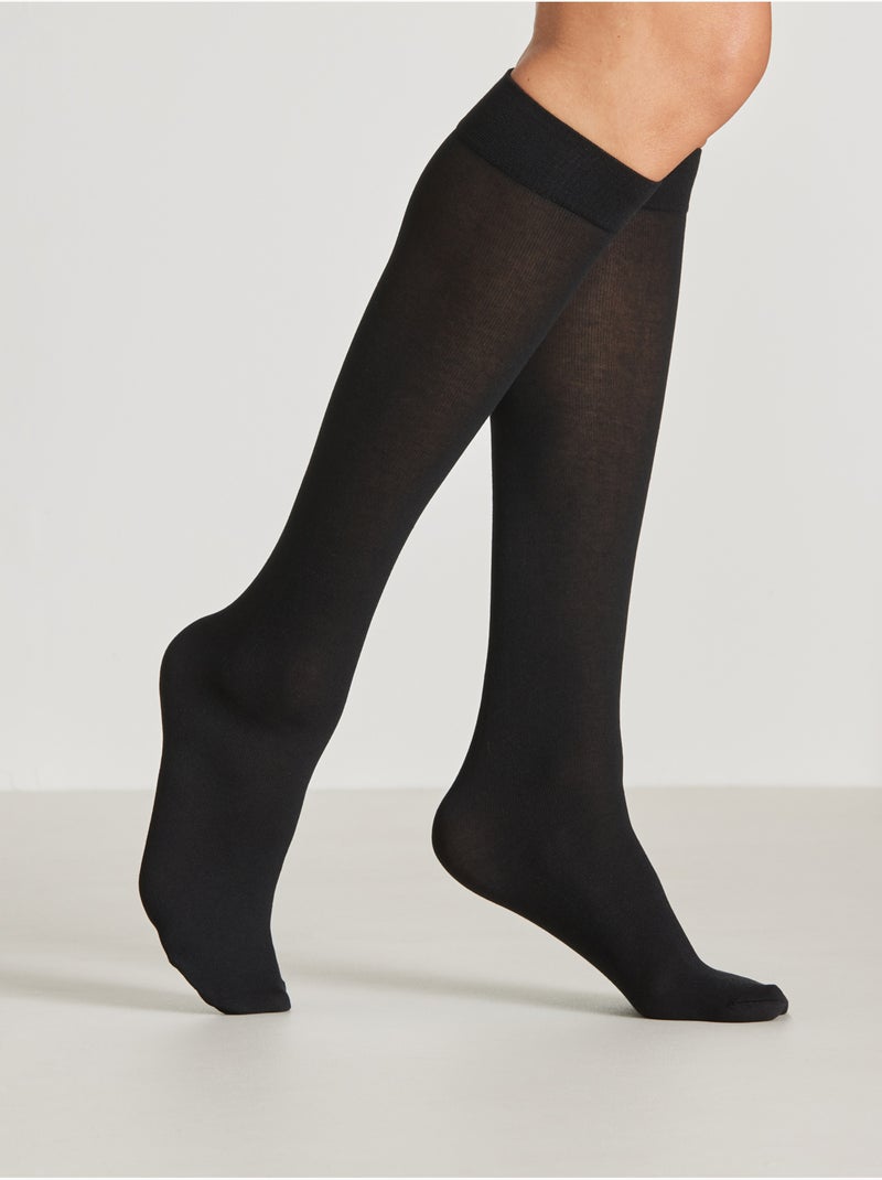 Lot 3 paires de mi-bas 80 deniers - DAXON Noir Noir - Kiabi