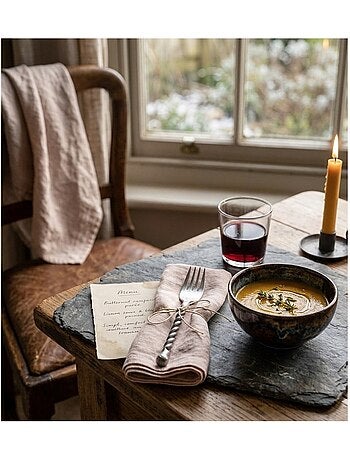 Lot 3 serviettes de table en gaze de coton