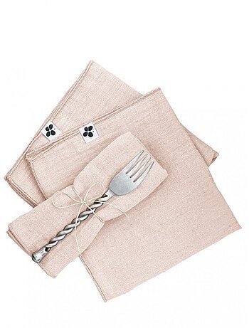 Lot 3 serviettes de table en gaze de coton