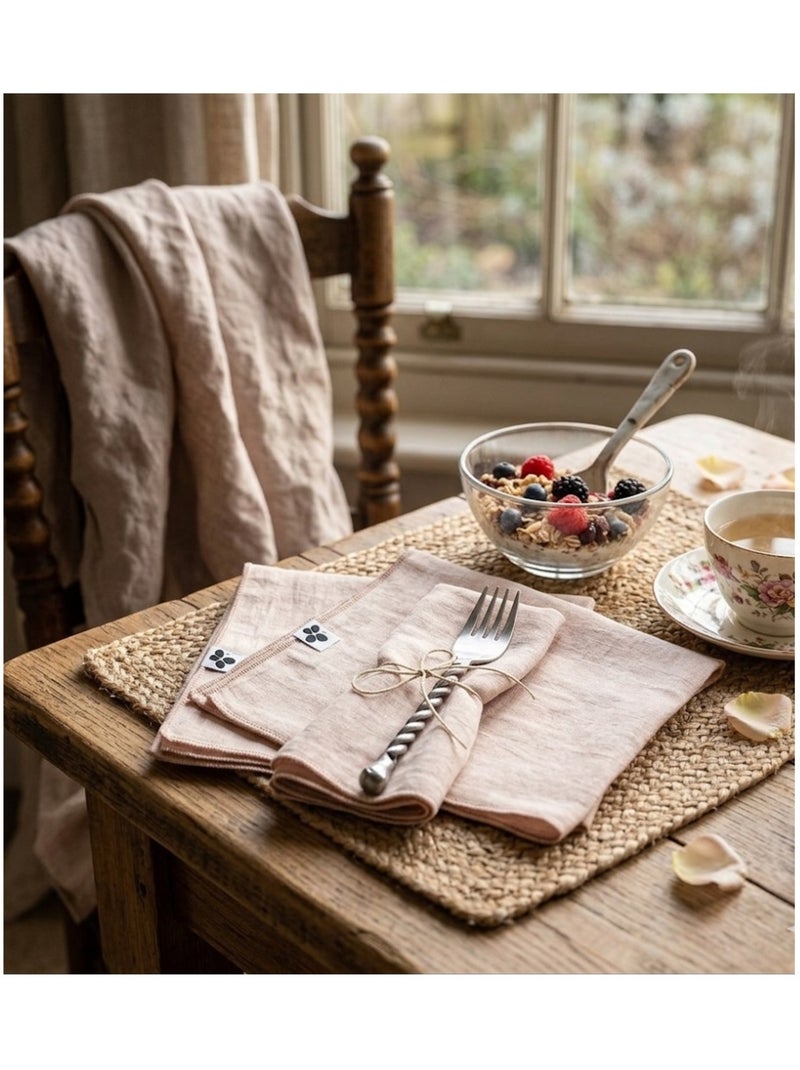 Lot 3 serviettes de table en gaze de coton Rose - Kiabi