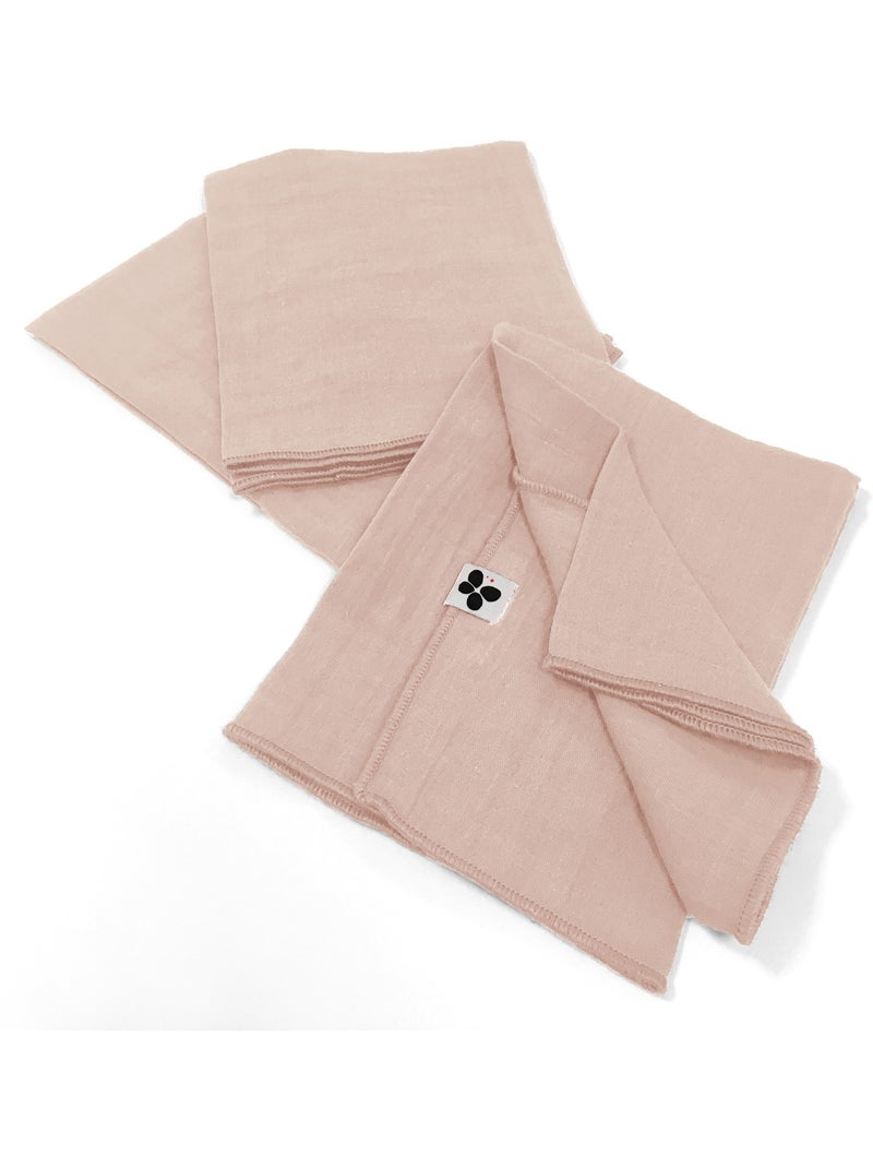 Lot 3 serviettes de table en gaze de coton Rose - Kiabi
