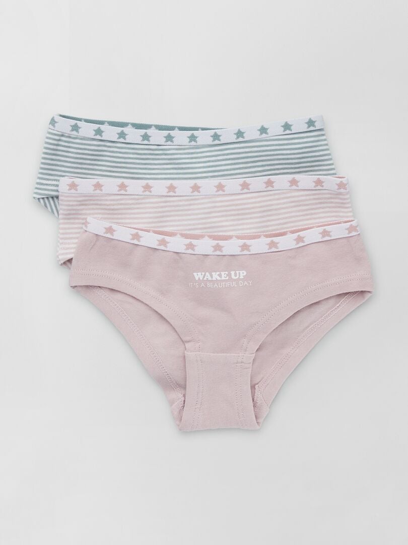 Lot 3 shortys imprimé Rose/vert - Kiabi