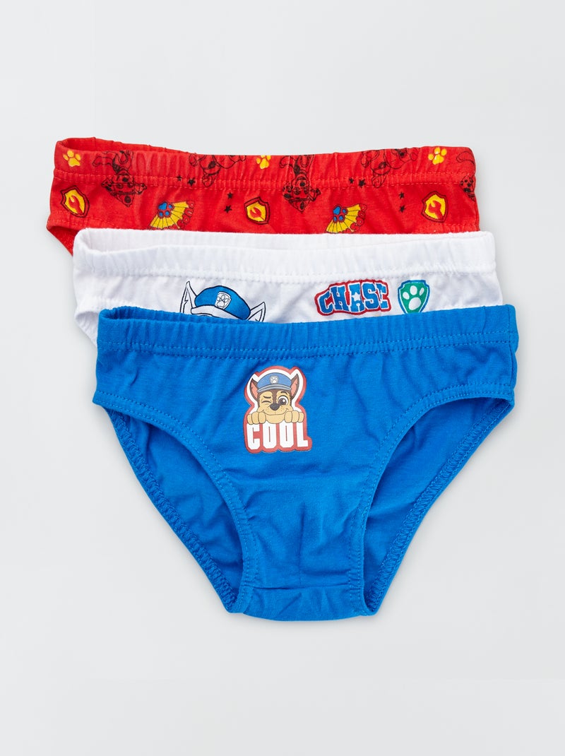 Lot 3 slips 'Pat' Patrouille' Blanc/rouge/bleu - Kiabi